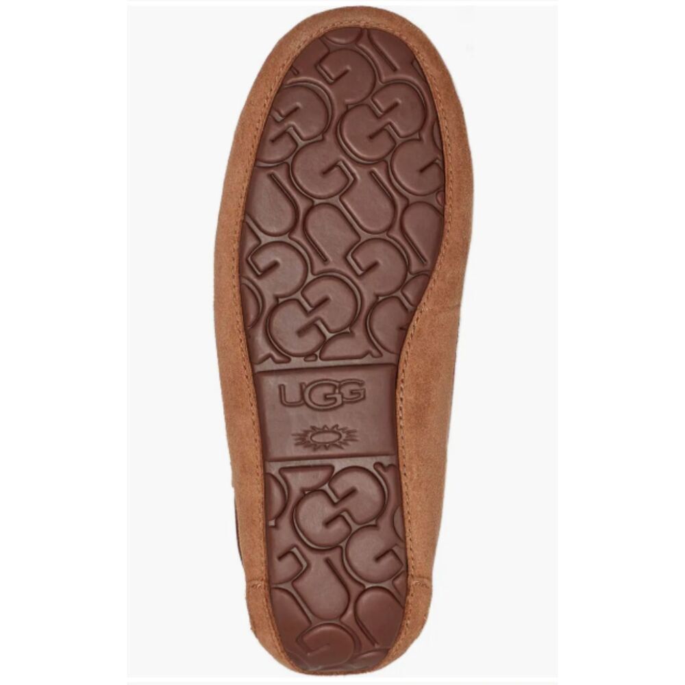 UGG Womens Leather Slippers Size 6 UGGpure Wool Lined Indoor Outdoor Rubber Sole - Picture 6 of 6